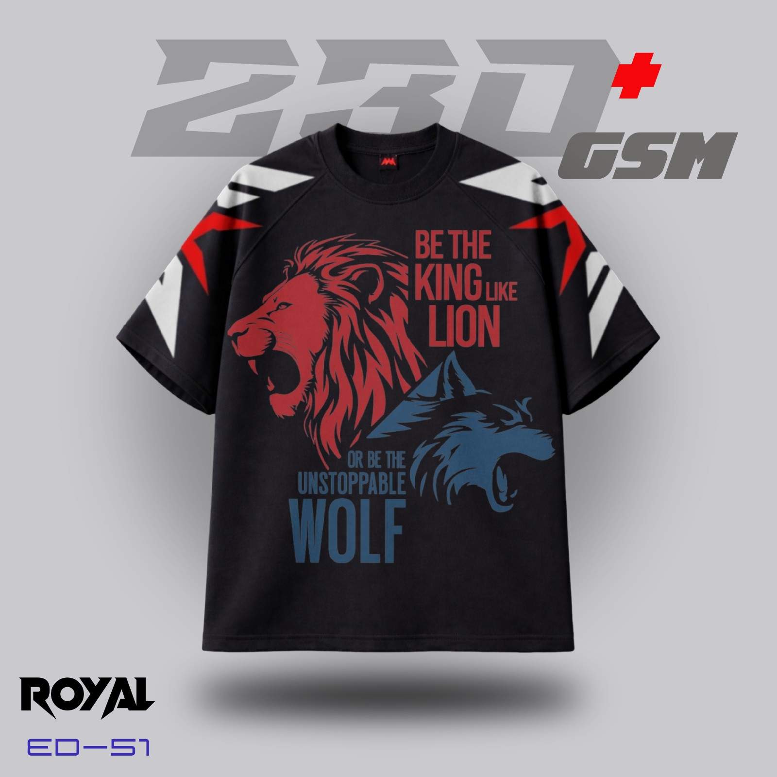 🦁🐺 "KING & WOLF" Iconic Oversized T-Shirt | ED-51