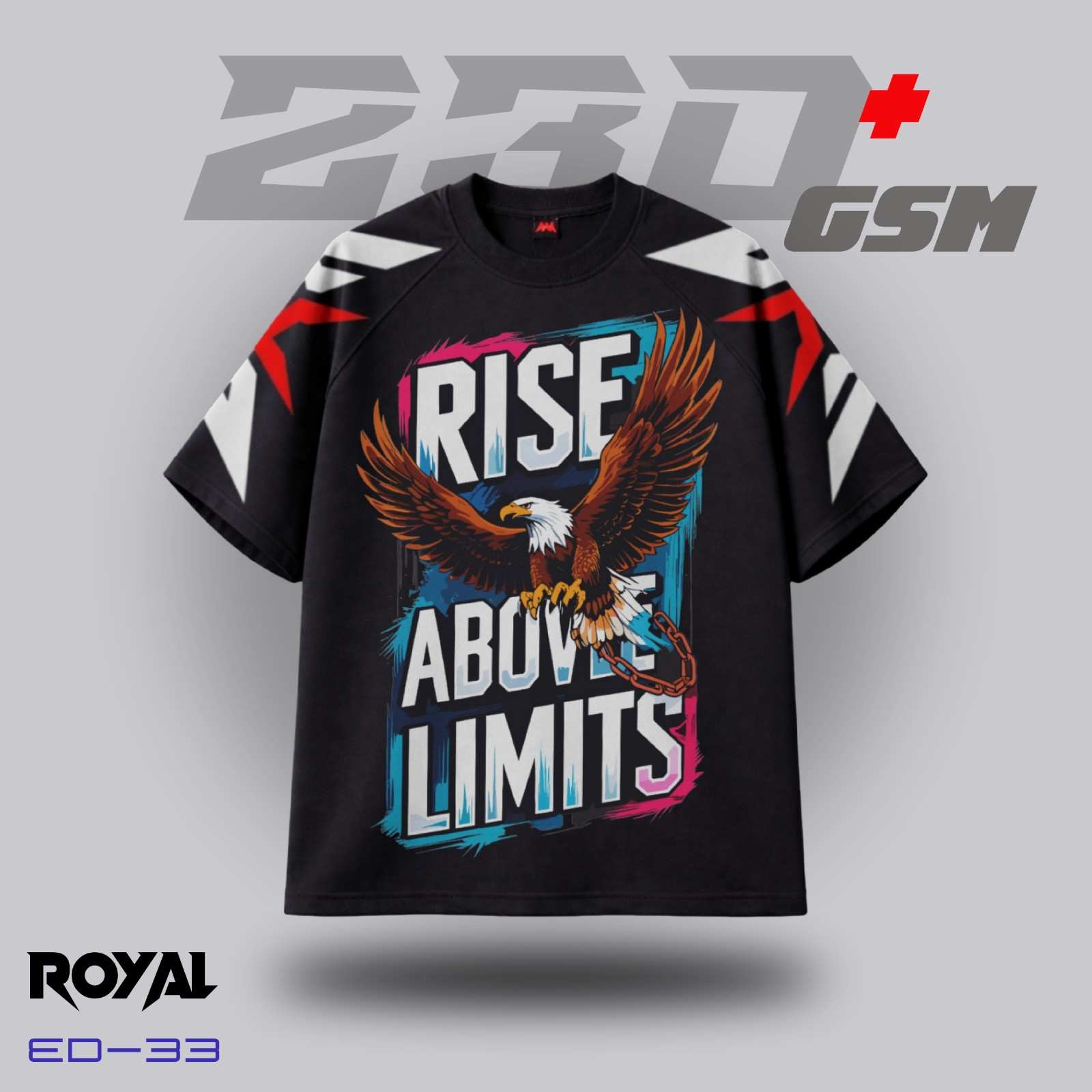 🦅 "Rise Above Limits" Patriotic Eagle Oversized T-Shirt | ED-33