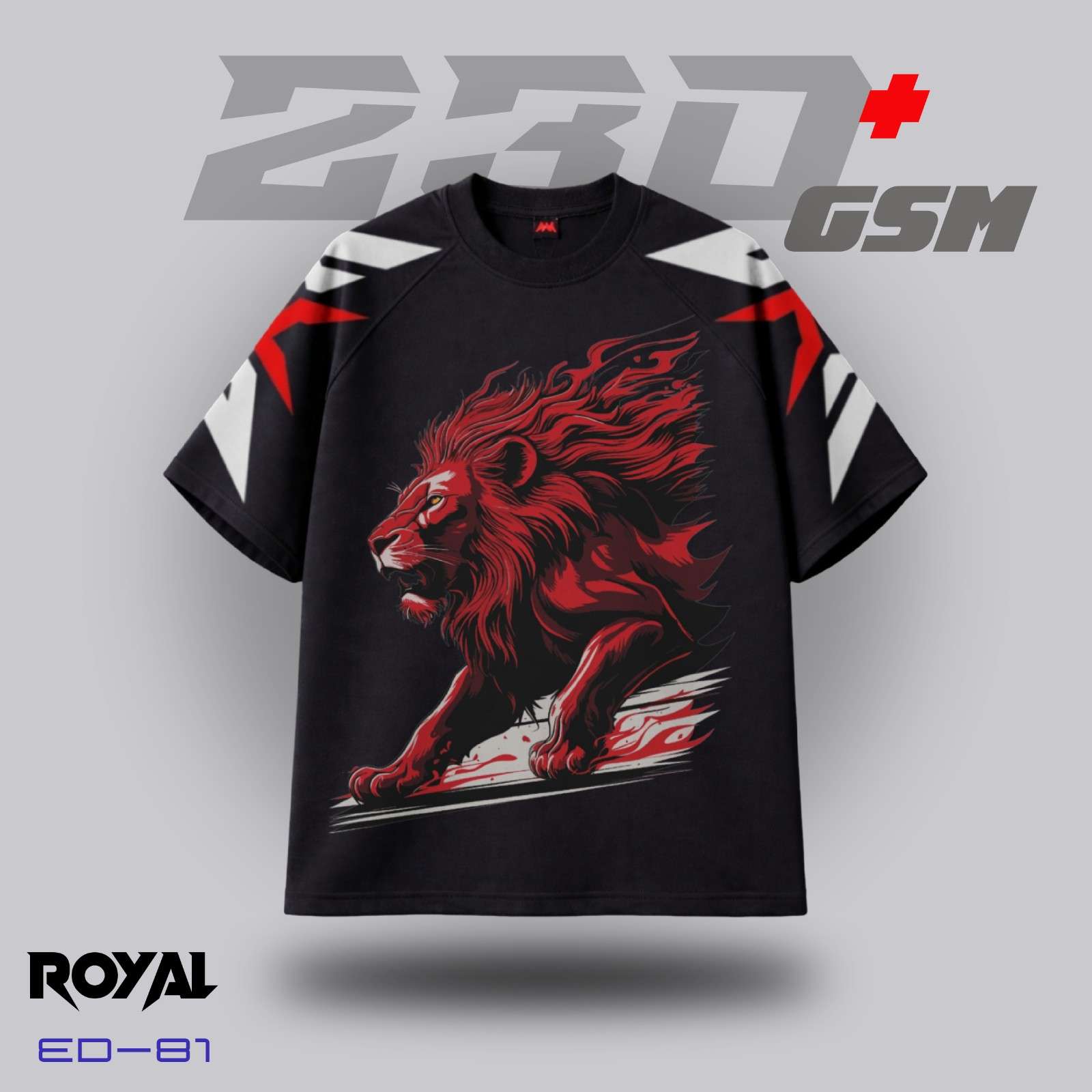 🦁 Red Lion "Majestic Power" Iconic Oversized T-Shirt | ED-81
