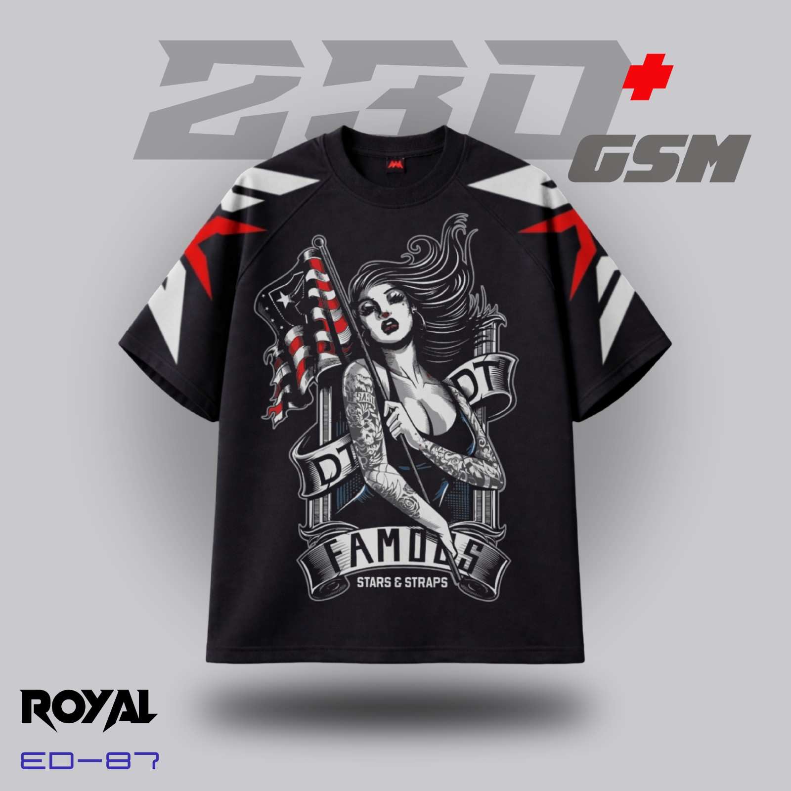 🗽 "FAMOUS STARS & STRAPS" Iconic Oversized T-Shirt | ED-87