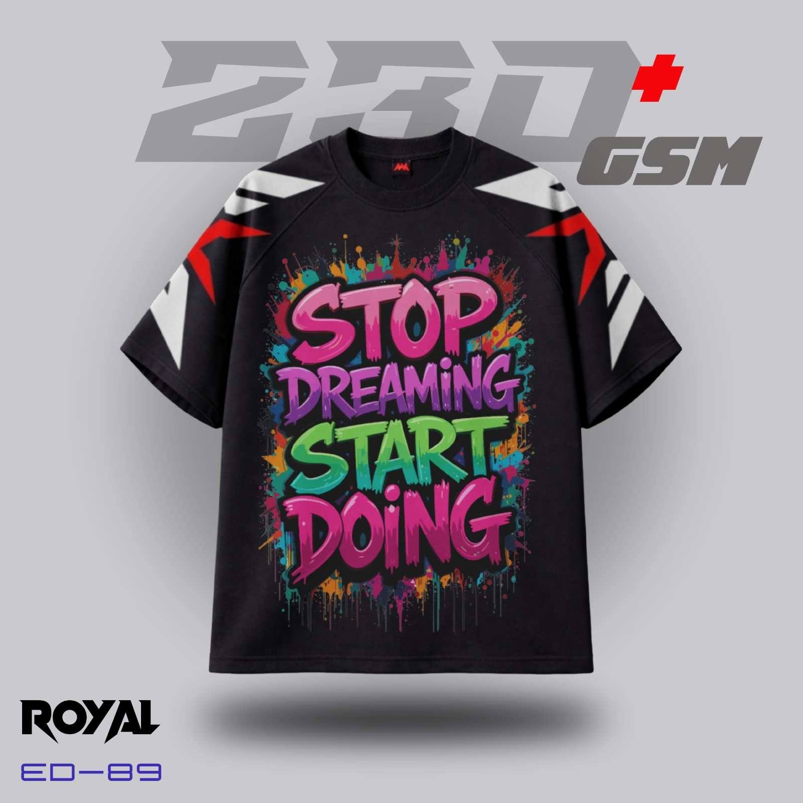 ⚡ "STOP DREAMING START DOING" Iconic Oversized T-Shirt | ED-89