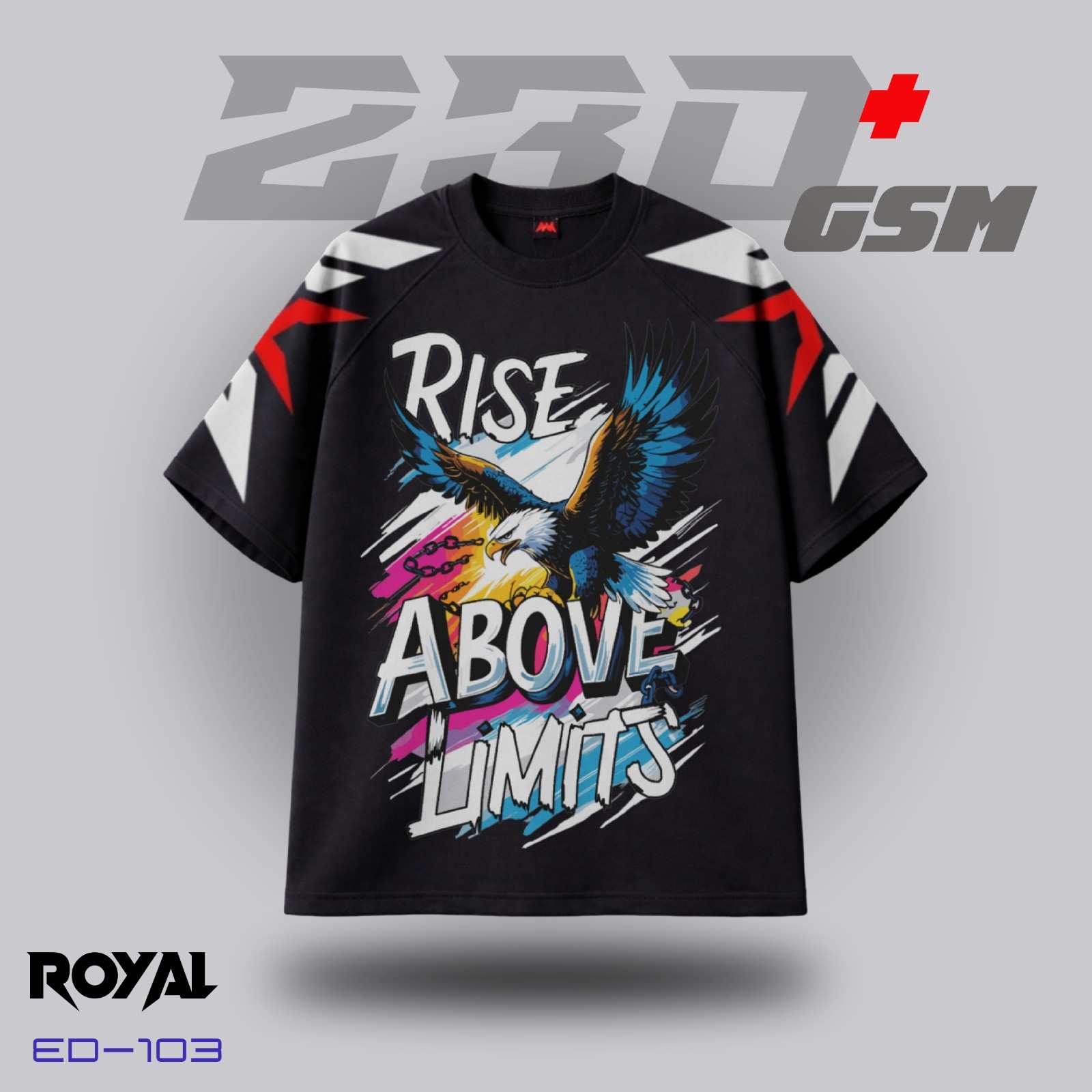 🦅 "RISE ABOVE LIMITS" Iconic Oversized T-Shirt | ED-103